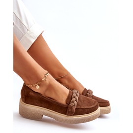 Zazoo 3429/W Ženske mokasine od brušene kože s ukrasom, smeđe smeđa 4