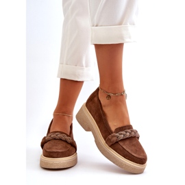 Zazoo 3429/W Ženske mokasine od brušene kože s ukrasom, smeđe smeđa 3