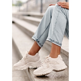 Evento Masivne ženske sportske cipele tenisice bež 2