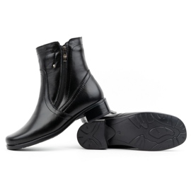 Olivier Ženske kožne izolirane čizme s dva patentna zatvarača 310BB, crne 3