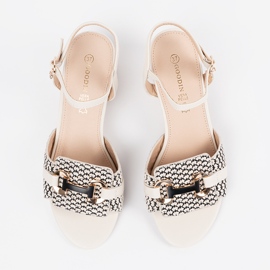 Goodin Bijele ženske sandale na srednjem postu bijela 2