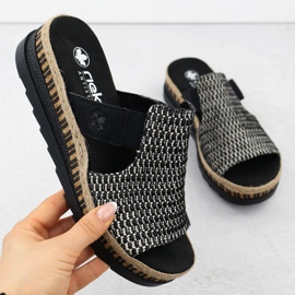 Kožni ženski kožni klinovi crni crni rieker v7953-00 crno 1