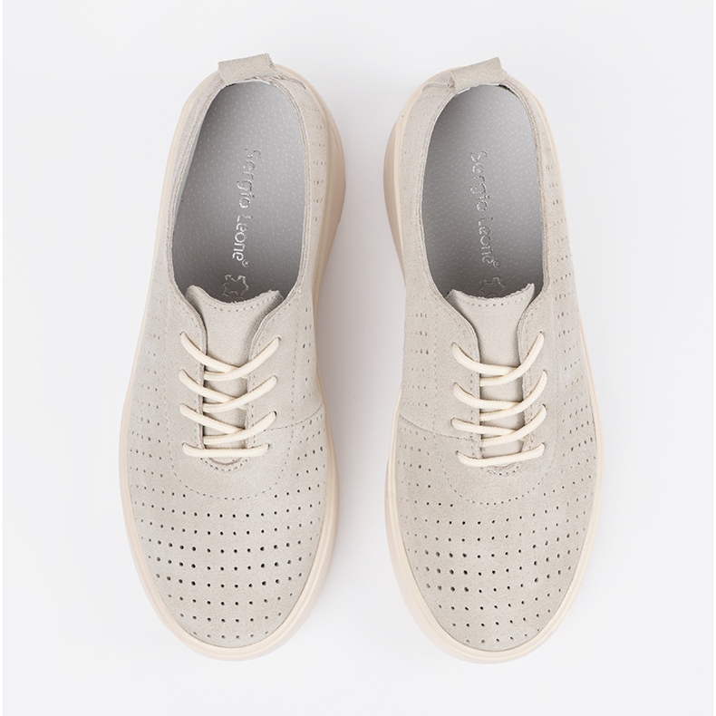 Sergio leone otvorene kožne cipele bež 1