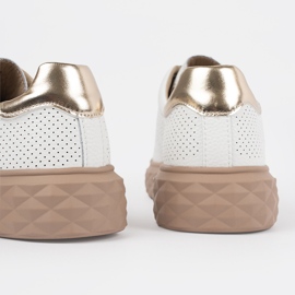 Bijele i bež tenisice s kožnim igle Sergio Leone bijela 1