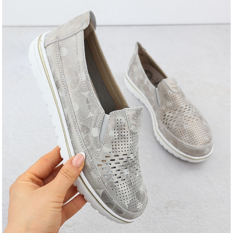 Evento Ženske kožne cipele Openwork Zlatni događaj 1653 zlatna 1