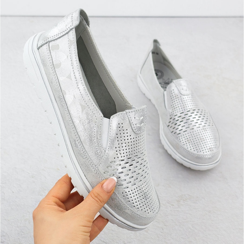 Evento Ženske kožne cipele Openwork Silver događaj 1653 srebro 1