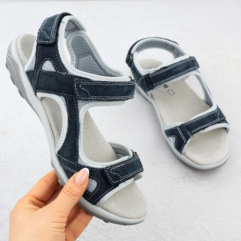 Cambell Camell AL94327 mornarsko plava kožna sandala sa sandalama 1