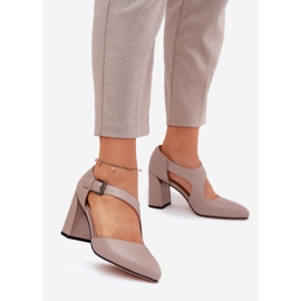 Kožne pumpe na stupu s Vinceza 91133 siva stezaljka 1