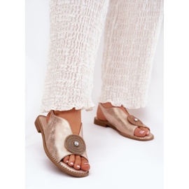 S.Barski Sjajne ženske sandale ukrasni detalji S. barski KV51-012 ružičasto zlato zlatni 2