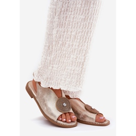 S.Barski Sjajne ženske sandale ukrasni detalji S. barski KV51-012 Zlotys zlatni 1