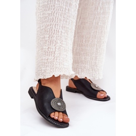 S.Barski Sjajne ženske sandale ukrasni detalji S. barski kv51-012 crni crna 2