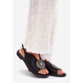 S.Barski Sjajne ženske sandale ukrasni detalji S. barski kv51-012 crni crno 1