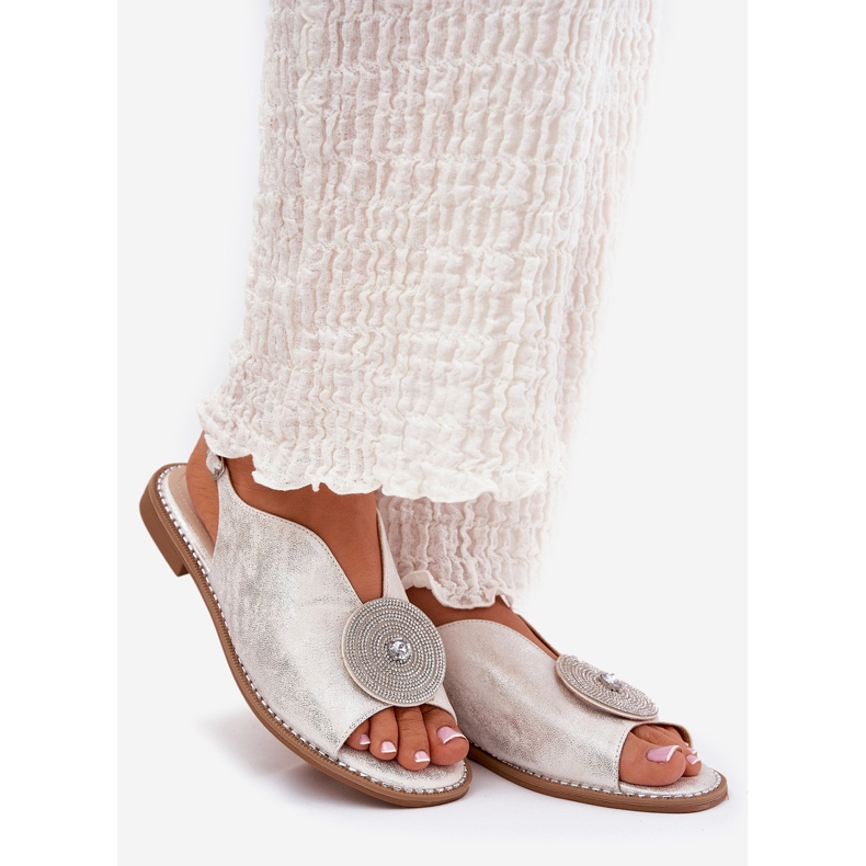 S.Barski Sjajne ženske sandale ukrasni detalj S. barski kv51-012 srebro 1