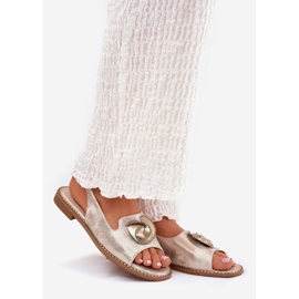 S.Barski Sjajne ženske sandale s ukrasom S. Barski KV51-006 Zlato zlatni 1