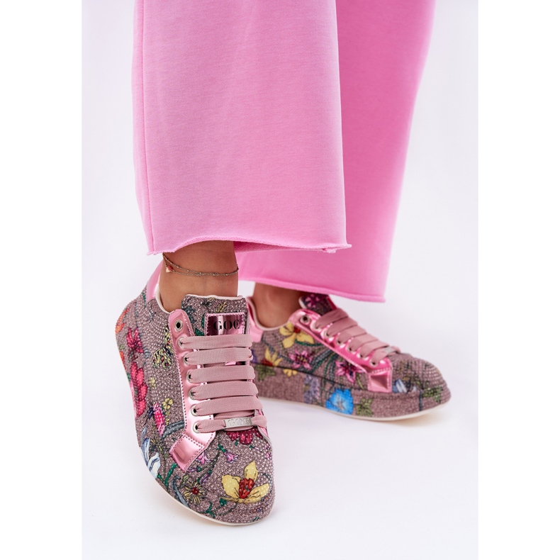 Uzorkane tenisice na platformi s ukrasom goe rr2n4002 multikolor raznobojna 2