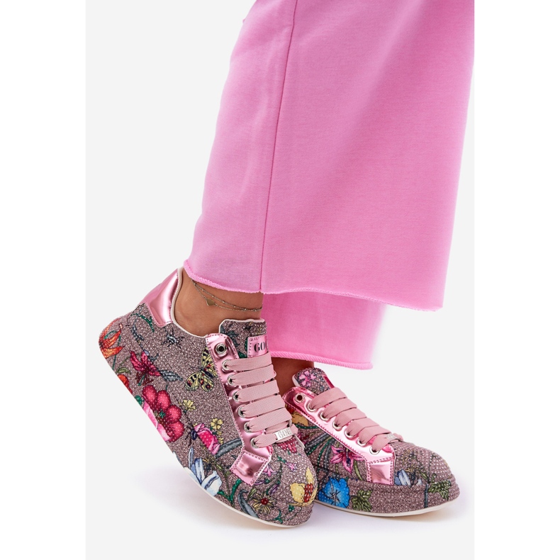 Uzorkane tenisice na platformi s ukrasom goe rr2n4002 multikolor višebojan 1