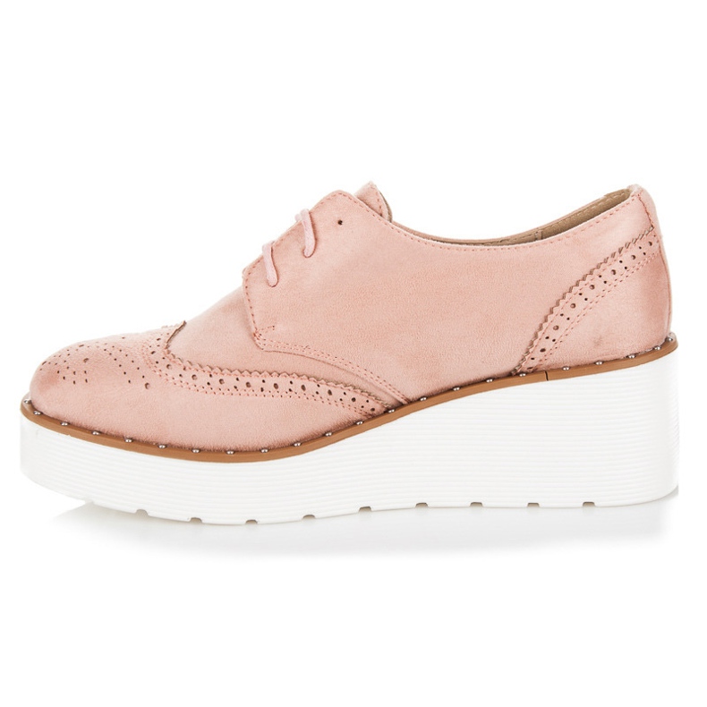 Seastar Suede štikle na klin ružičasta 1