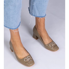 Zelene pumpe s niskim potpeticama s cirkonima zelena 1