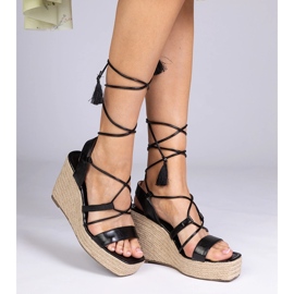 Crne sandale Espadrilles na klinu crna 2