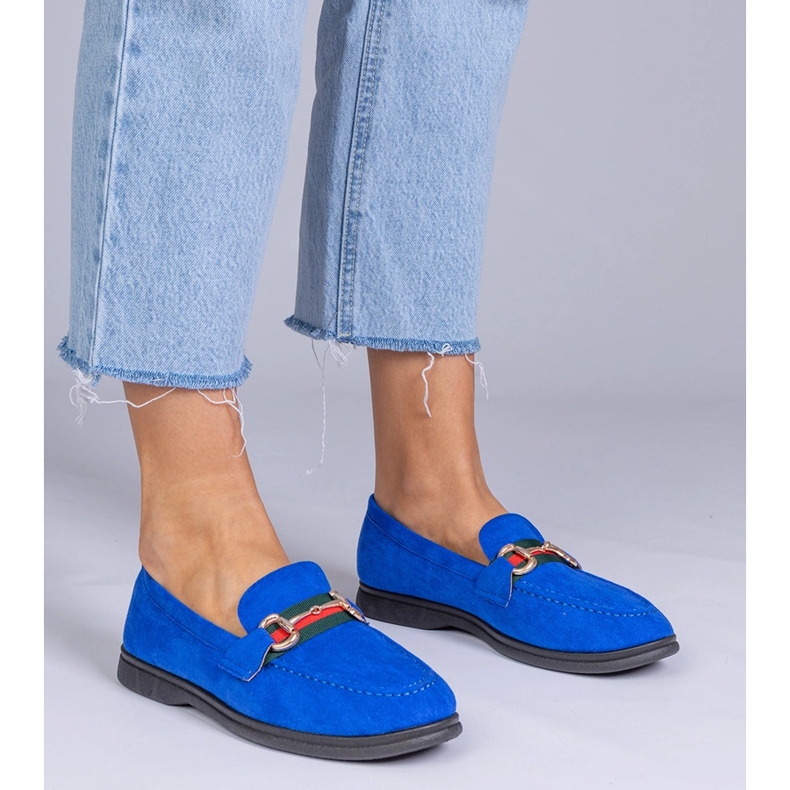 Plavi natikači iz Ekozamsza sa zlatnim ukrasom plava 1