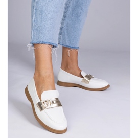 Bijeli ekosse mokasini s cirkonima bijela 1