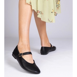 Crne ženske balerine s kopčom crno 2