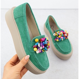 Kožni natikači na platformi sa zelenim filippo dp6765 perlama zelena 1