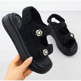 Ženske sandale na platformi carne Potocki PY16337 crno 1