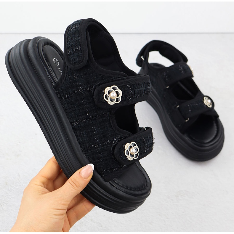 Ženske sandale na platformi carne Potocki PY16337 crna 1