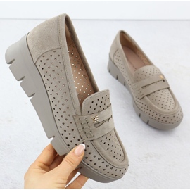 Ženske mokasine za otvoreni klin Khaki Potocki 12608 bež 1