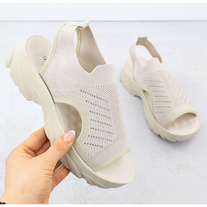 Potocki Izgrađene ženske sandale -u bež poocki do90302 1