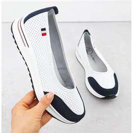 Otvorene kožne balerine na bijeloj platformi Filippo 6134 bijela 1