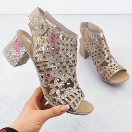 Ženske sandale ugrađene otvorene RIEKER 64780-90 raznobojna 1