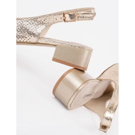 Goodin Zlatne otvorene sandale s niskim uvjetima zlatni 1