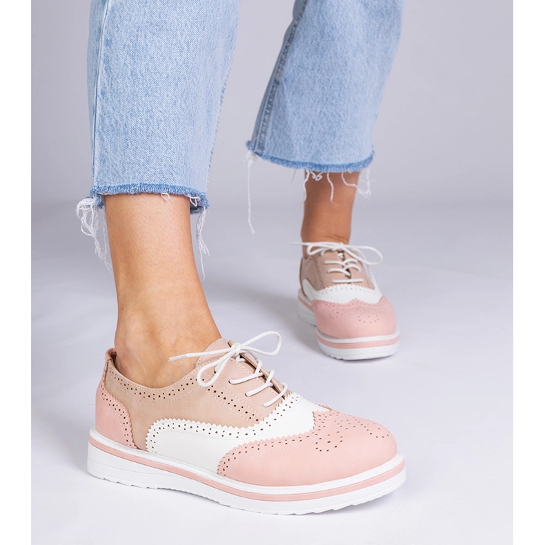 Ružičaste klasične Oxford cipele ružičasta 1