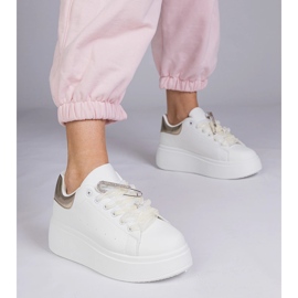 Bijele tenisice sa zlatnim umetkom i cirkonom bijela 1