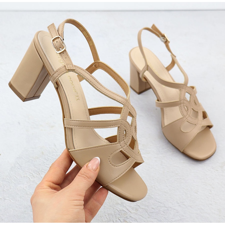 Ženske sandale na pošti Beige Sergio Leone SK884 bež 1