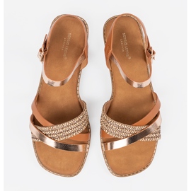 Smeđe ženske sandale na ravnom potplatu Sergio Leone smeđa 1