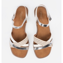 Bijele ženske sandale na ravnom potplatu Sergio Leone bijela 2