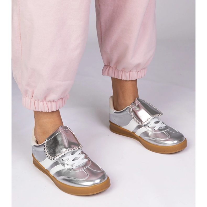 Srebrne tenisice ženske sportske tenisice srebro 1