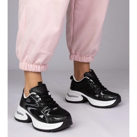 Crne sportske tenisice na gustom potplatu crno 1