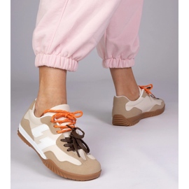 Bež tenisice tenisice s šarenim čipkama 1