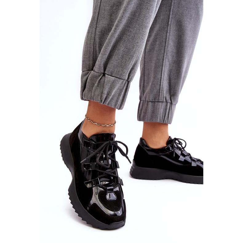 Kožne lakirane ženske sportske cipele M01/2 Zazoo crna 2