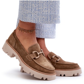 S.Barski Ženski antilop Moccasins s ukrasom Tw117 maslina zelena 6