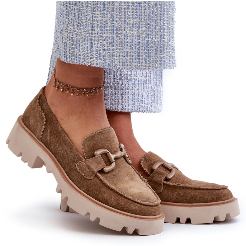 S.Barski Ženski antilop Moccasins s ukrasom Tw117 maslina zelena 6