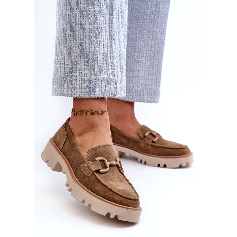 S.Barski Ženski antilop Moccasins s ukrasom Tw117 maslina zelena 2