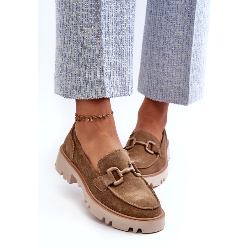 S.Barski Ženski antilop Moccasins s ukrasom Tw117 maslina zelena 3