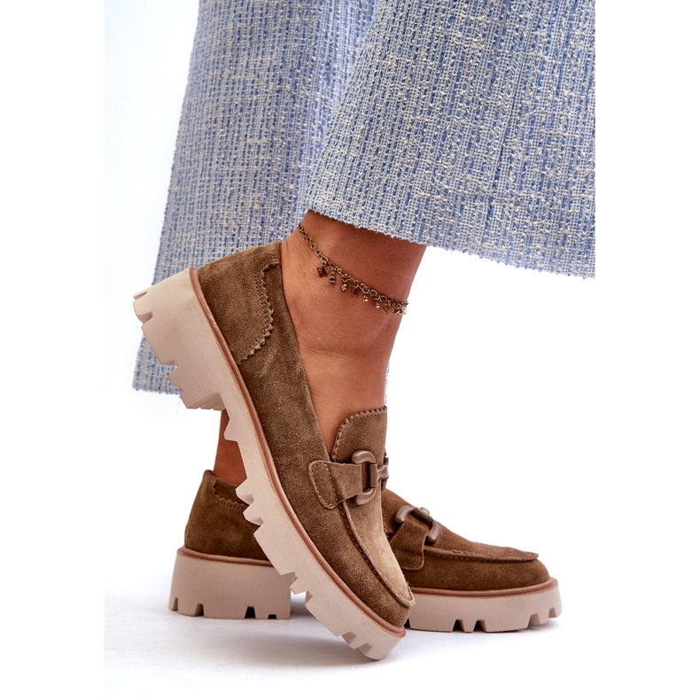 S.Barski Ženski antilop Moccasins s ukrasom Tw117 maslina zelena 4