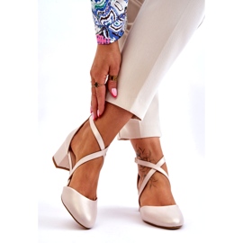 Sergio Leone salonke na visoku petu SK824 Pearl Beige bež 2