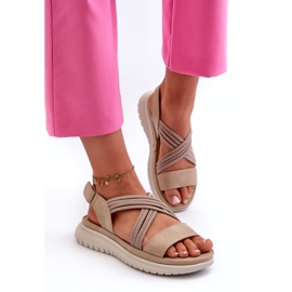 Evento Lagane žene udobne bež sandale 2